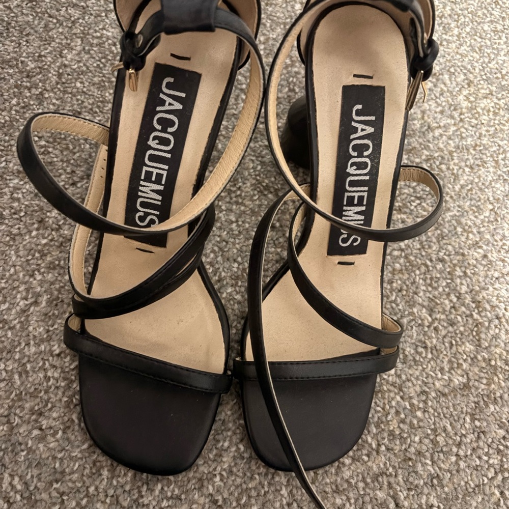 Jacquemus Black and Gold Geometric Heels - Picture 2 of 3